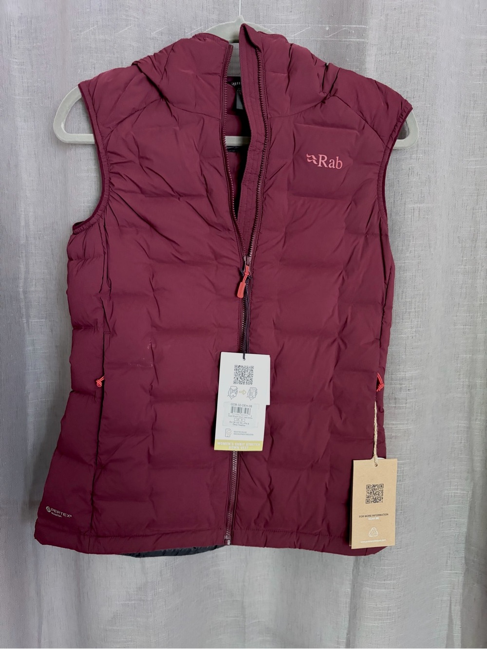 Rab Cubit Stretch Down Vest, NWT, XS, Deep Heather